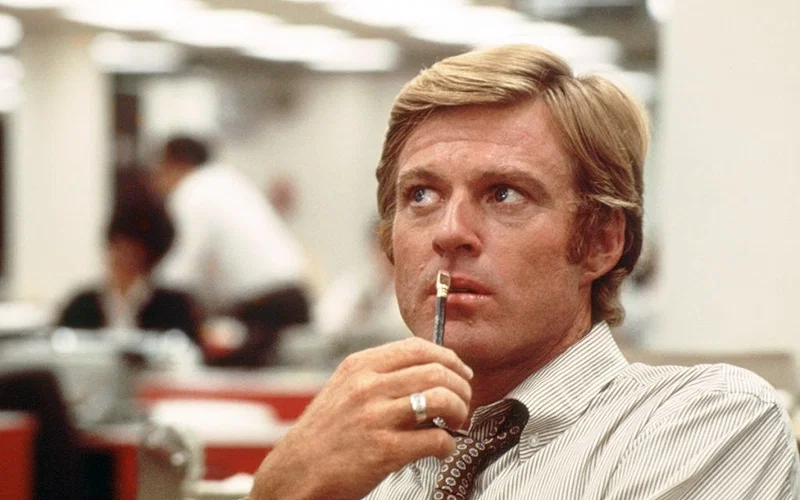 Robert Redford as Bob Woodward in All the President's Men