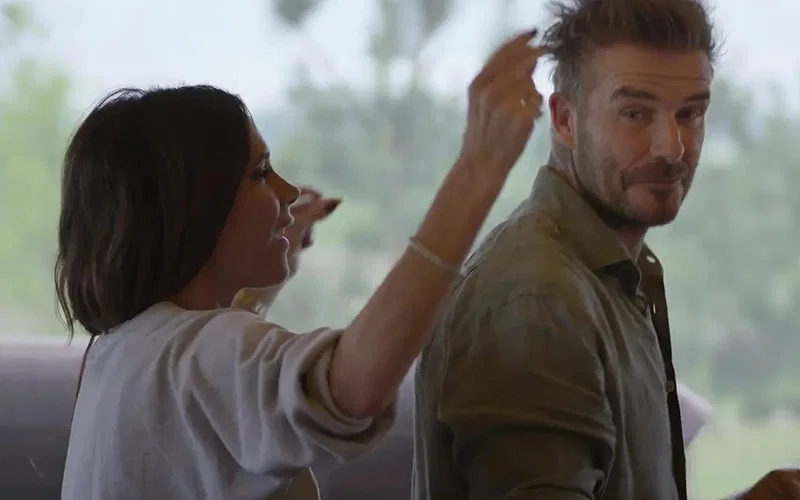 Victoria Beckham and David Beckham in Netflix's Victoria Beckham Docuseries