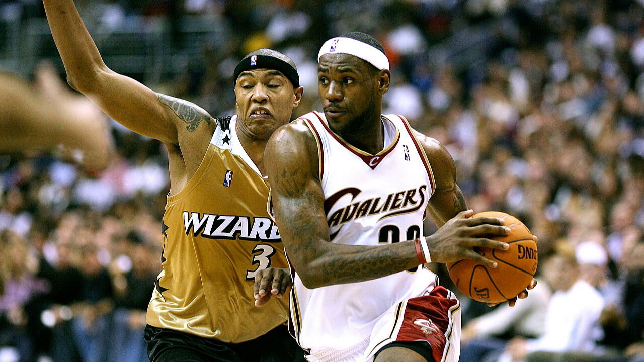 LeBron James playing with Cleveland Cavaliers