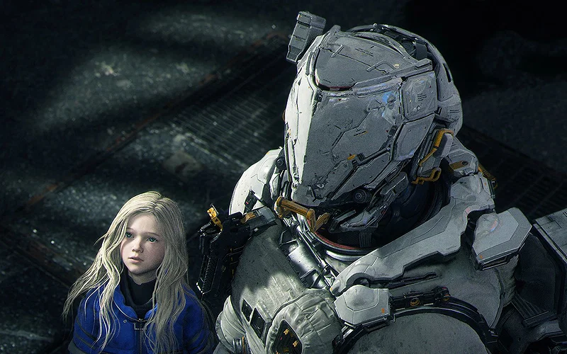 How to Unlock All the Achievements? 2 Hugh and Diana on a lunar facility in Pragmata.