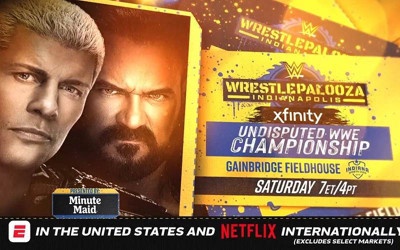 Cody Rhodes will defend the Undisputed Championship against Drew McIntyre at Wrestlepalooza