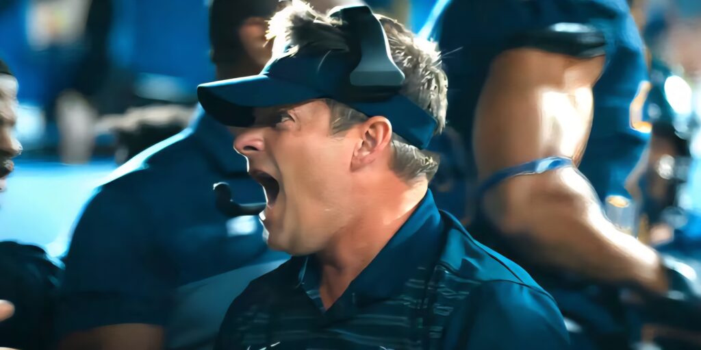 A coach yells in displeasure