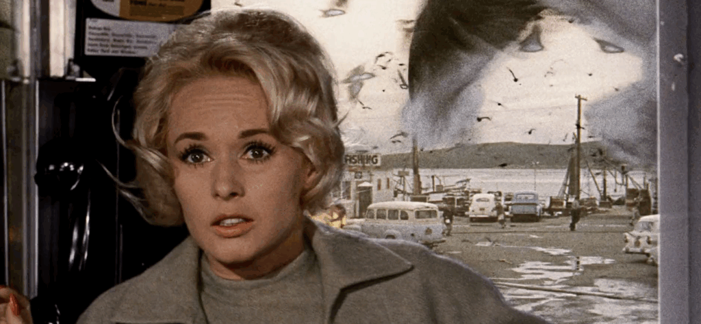 Tippi Hedren in Alfred Hitchcock's The Birds