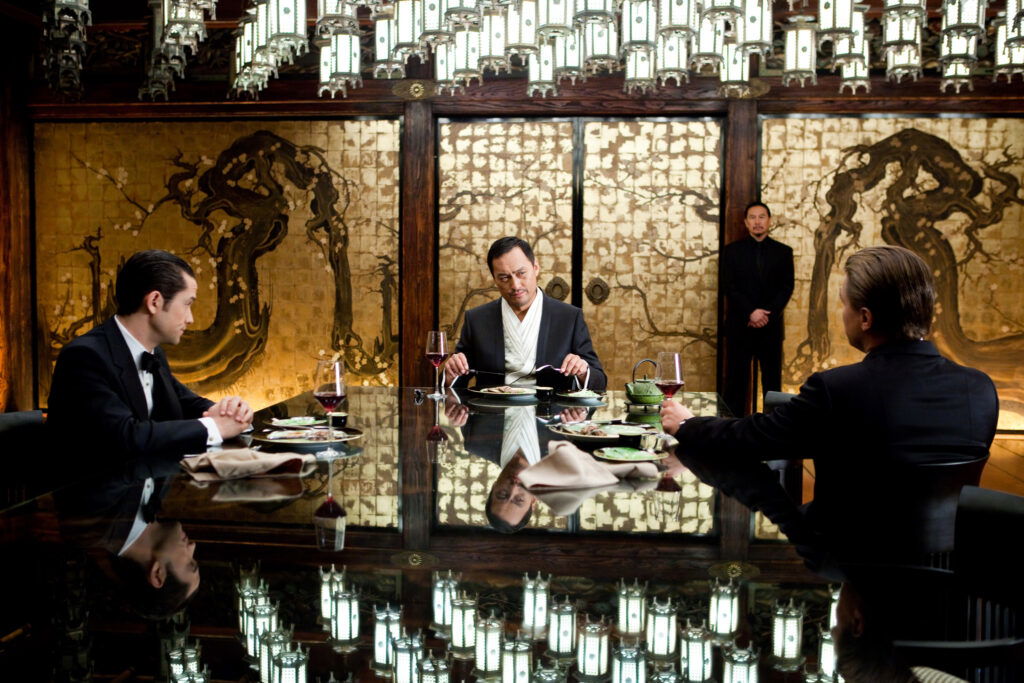 Inception feat. Leonardo DiCaprio, Joseph Gordo-Levitt, and Ken Watanabe.