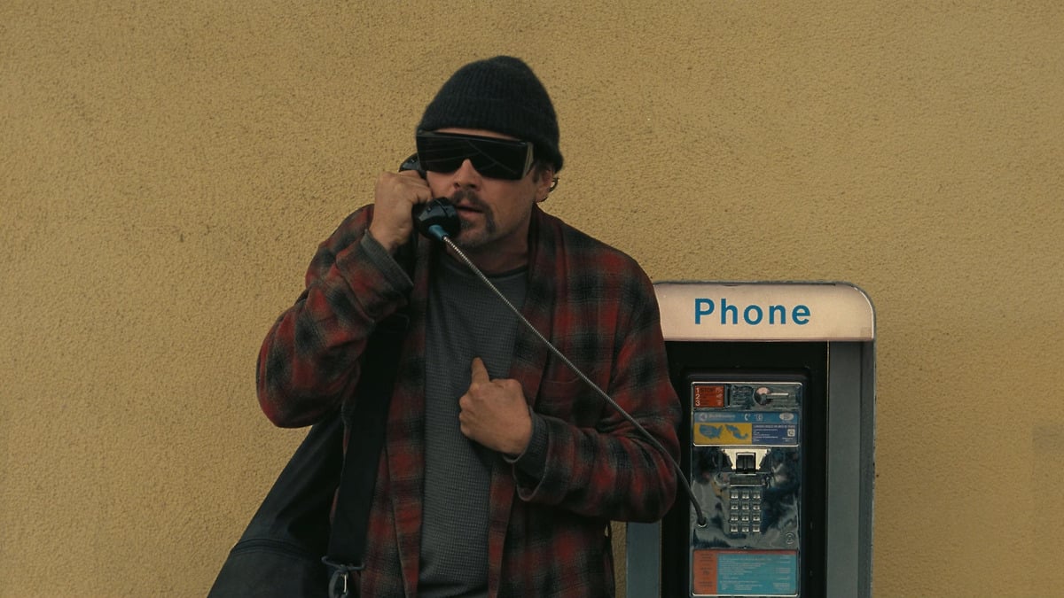 leonardo dicaprio in a still from one battle after another