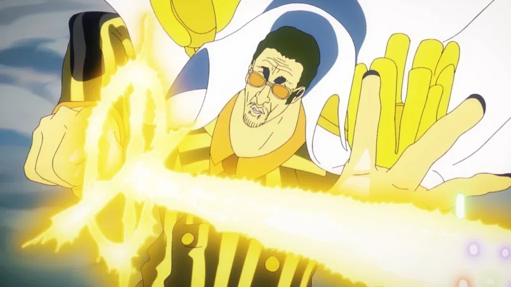 Kizaru, a Marine Admiral known for his laid-back yet ruthless personality.