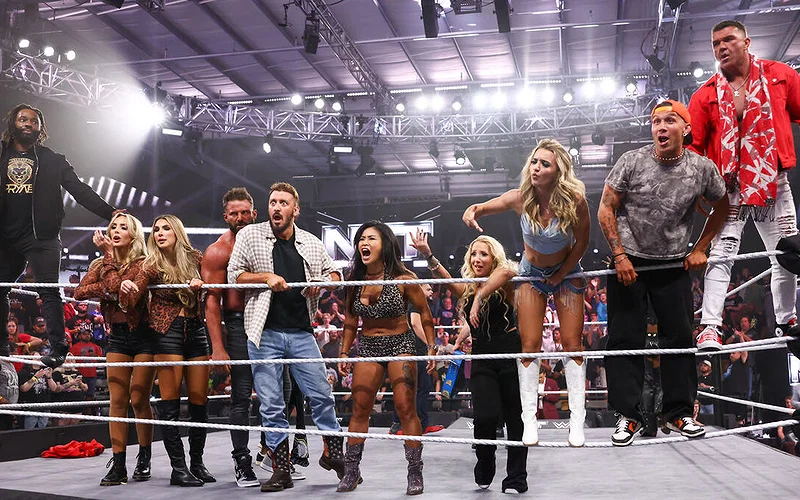 NXT wrestlers taunting TNA wrestlers