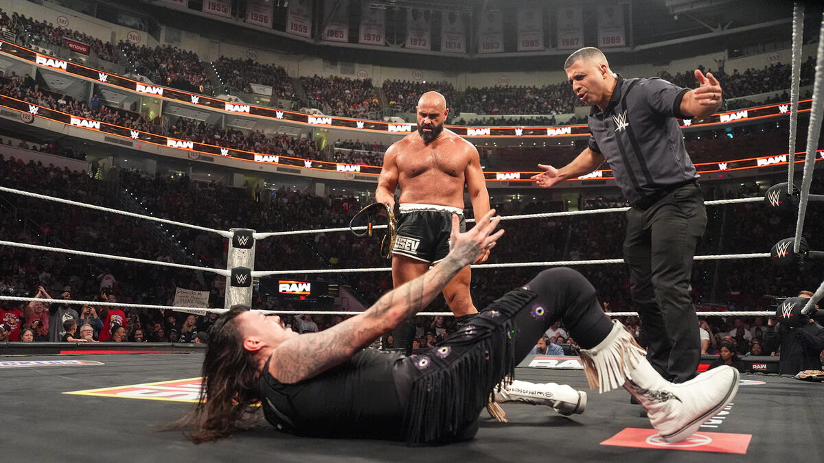 Rusev inside the ring,