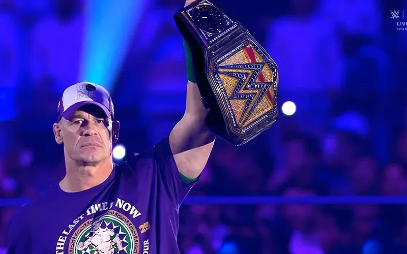 John Cena raising his Undiputed WWE Championship