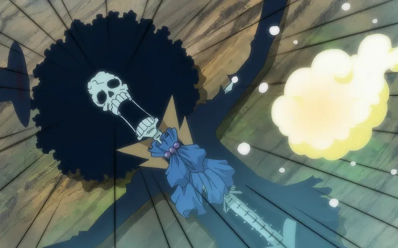 brook in a still from one piece