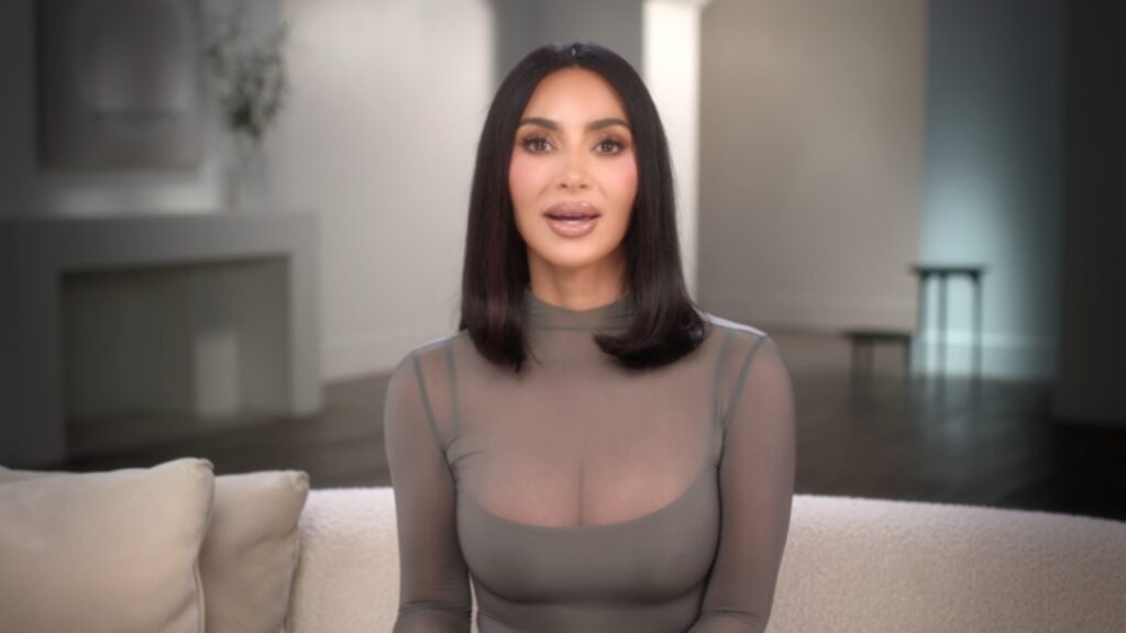 kim kardashian in a still from the kardashians