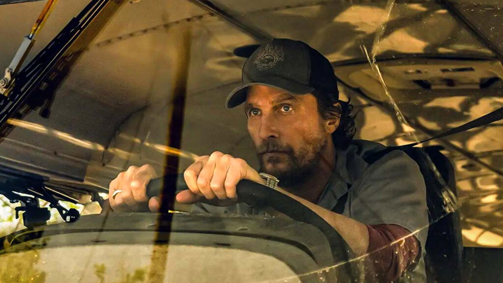 Matthew McConaughey driving a bus in The Lost Bus