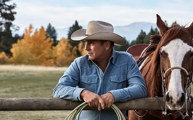 Kevin Costner in a still from Yellowstone