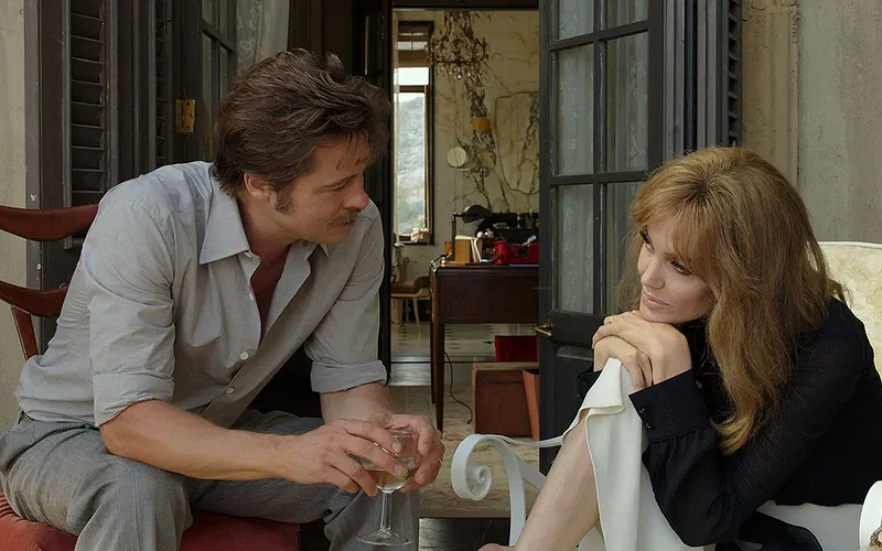 Brad Pitt and Angelina Jolie as seen in a still from By The Sea