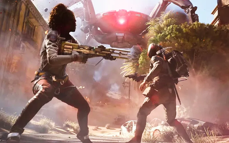 ARC Raiders screenshot featuring a player shooting another player.