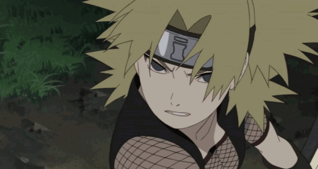 Temari with mesh under her shirt in Naruto.
