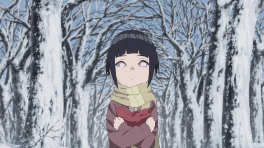 Hinata as a child in Naruto.