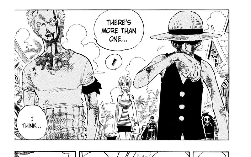 Zorro and Luffy in One Piece manga