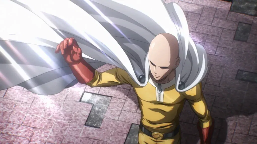 Saitama's first appearance in the anime one punch man