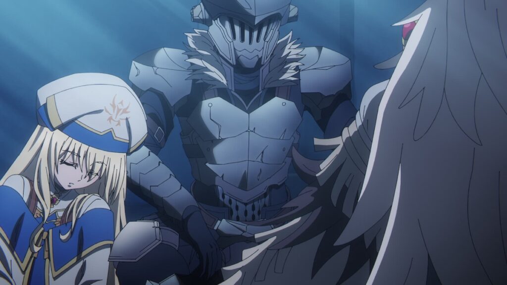 Goblin Slayer and Priestess from Goblin Slayer anime. 