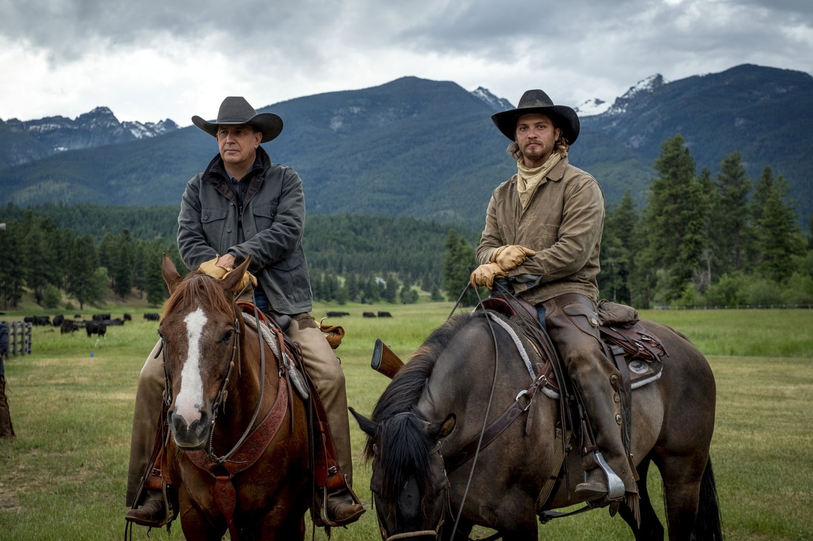 Kevin Costner and Luke Grimes in Yellowstone
