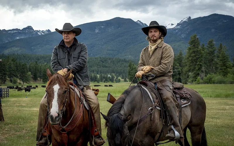 Kevin Costner and Luke Grimes in Yellowstone