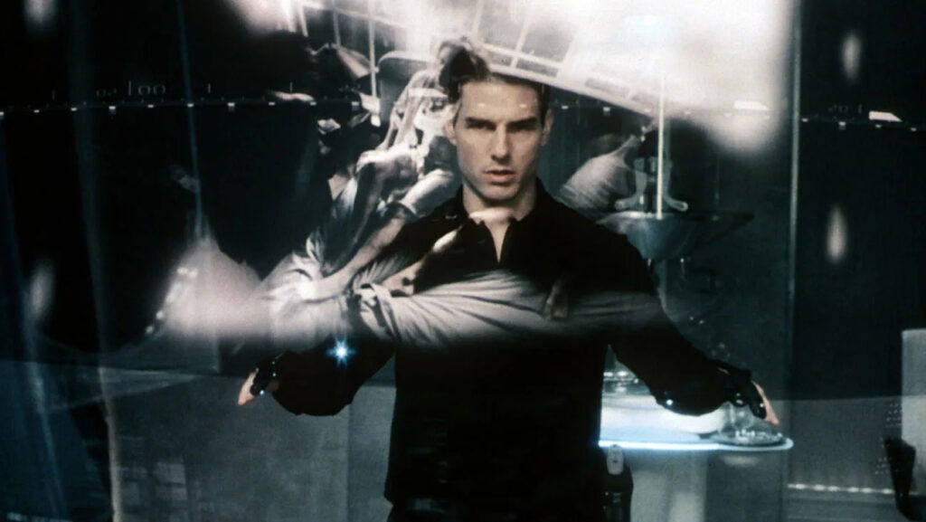 Tom Cruise as john anderton in Minority Report