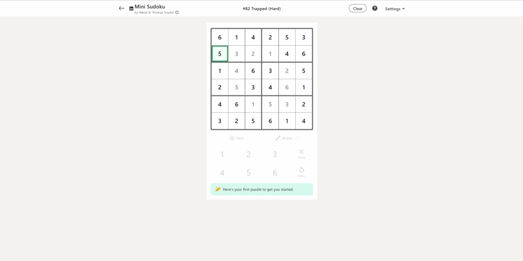 All LinkedIn Games Solutions for Today (November 1, 2025) 1 A screenshot of today's LinkedIn Mini Sudoku.
