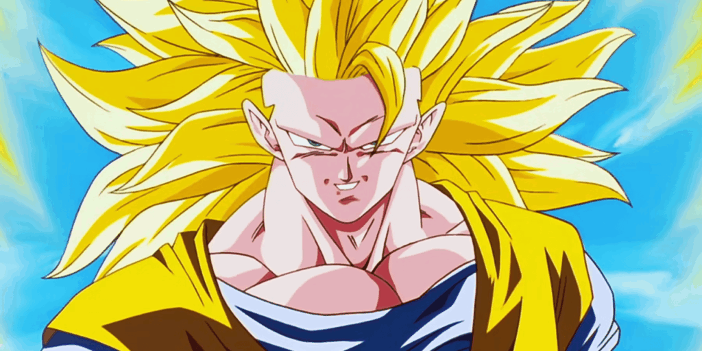 Goku in Super Saiyan 3 form in Dragon Ball Z.