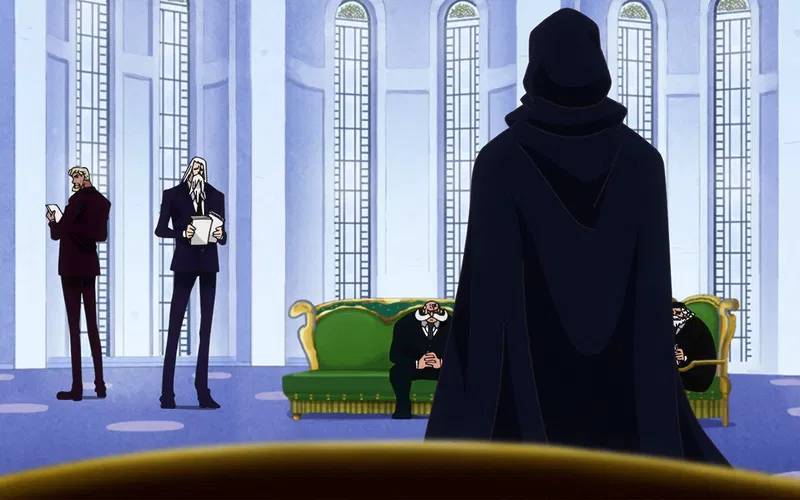 shanks appears in front of the elders