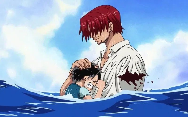 Shanks saving Luffy