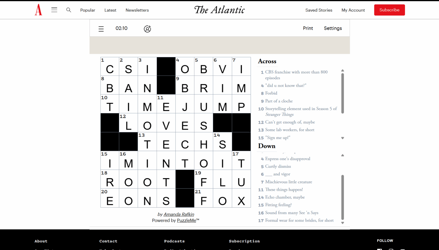 The Atlantic Games Answers for Today (November 6, 2025)