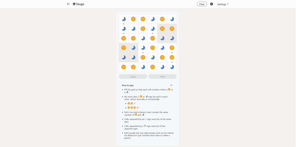 A screenshot of the Linkedin Tango.
