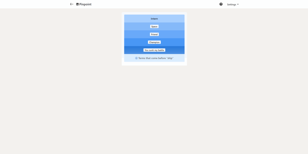 A screenshot of the Linkedin Pinpoint.