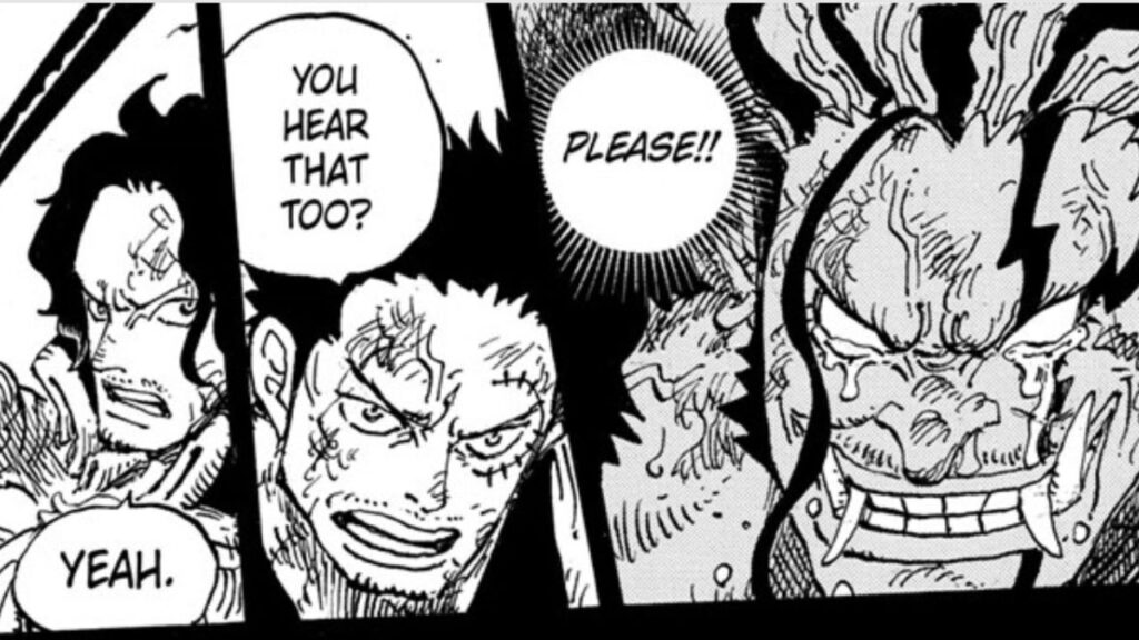 Roger and Garp teaming up against Rocks D. Xebec in One Piece Chapter 1165.