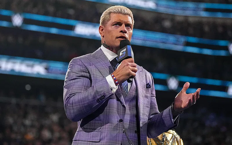 Cody Rhodes talking to WWE fans.