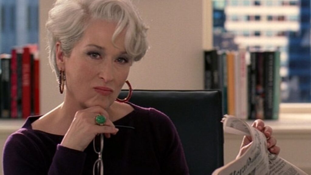 Meryl Streep as Miranda Priestly in The Devil Wears Prada