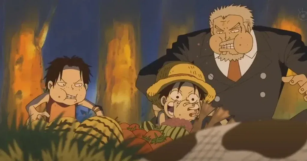 Garp, Ace, and Luffy