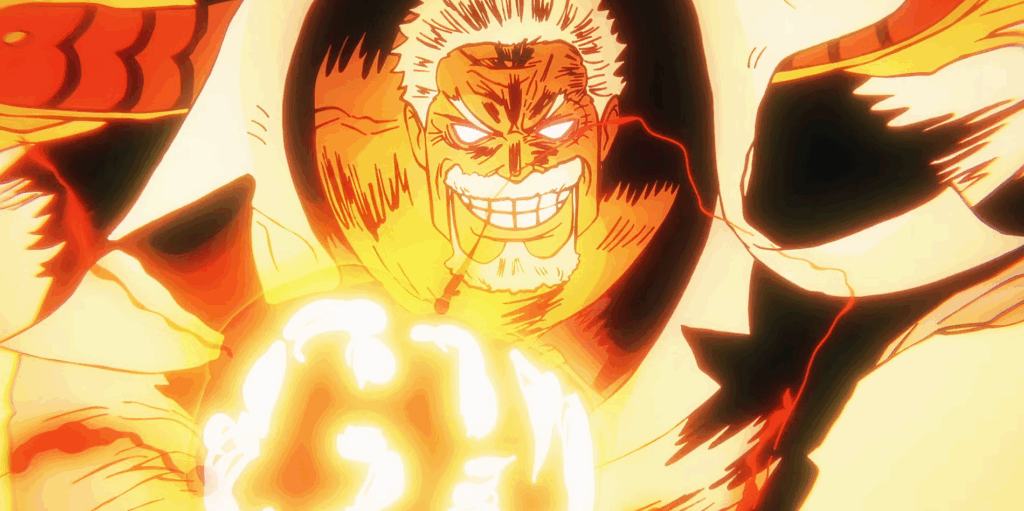 one piece anime episode 1114 garp smiling glowing fist galaxy impact 1