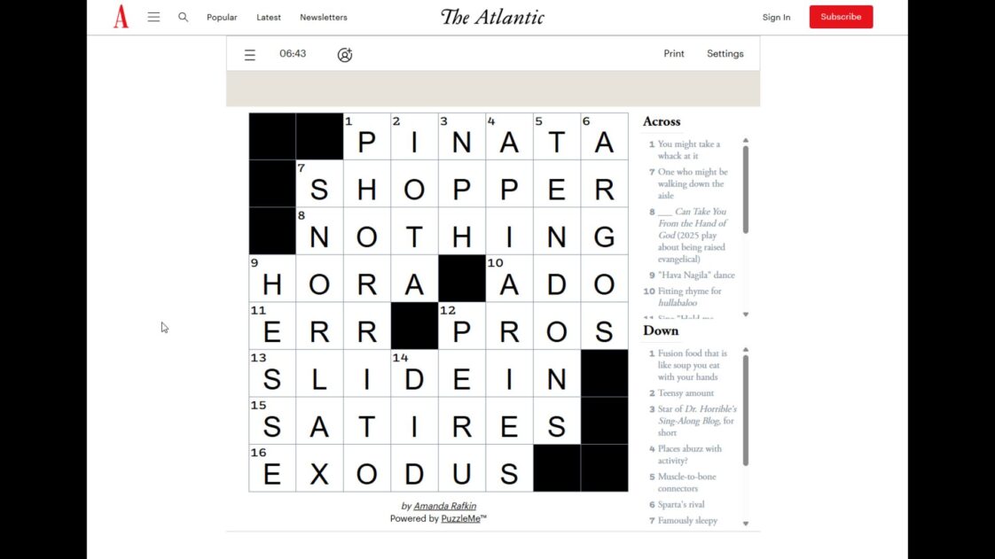 The Atlantic Games Answers for Today (November 20, 2025)