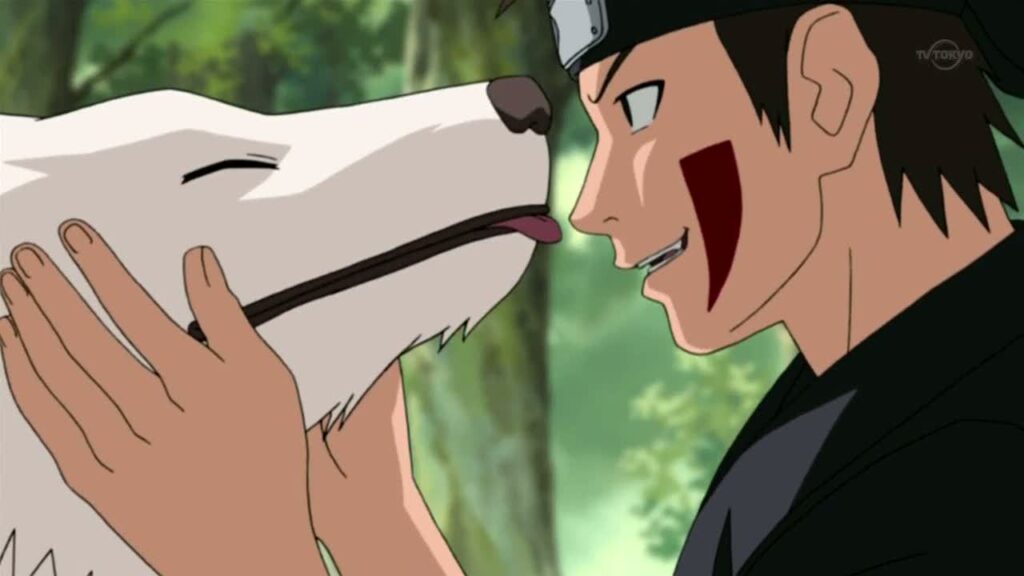 kiba and akamaru deeply cares for each other