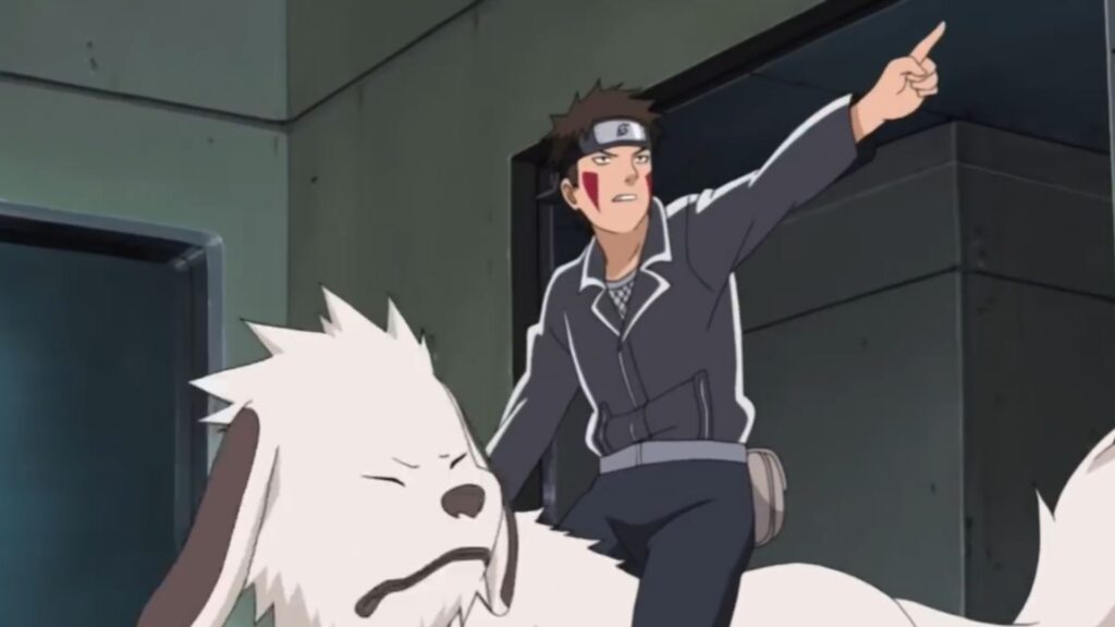 Kiba and Akamaru during a missing in Naruto Shippuden. 