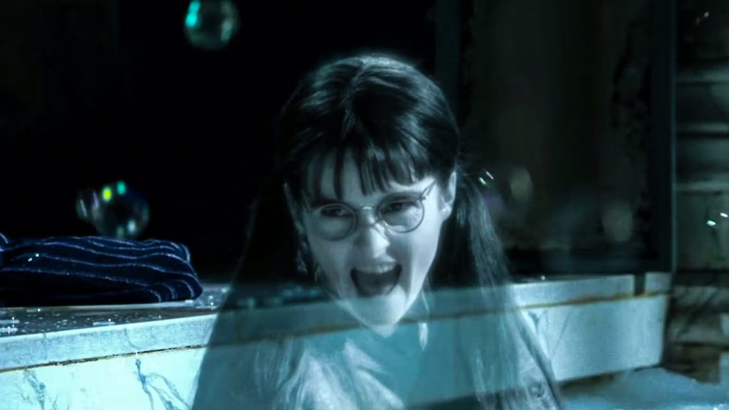 shirley henderson as moaning myrtle in a still from harry potter