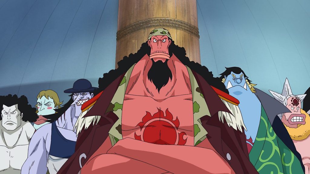 Fisher Tiger and the Sun Pirates in One Piece.