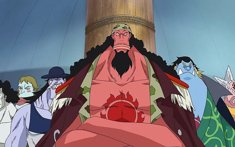 Fisher Tiger and the Sun Pirates in One Piece.