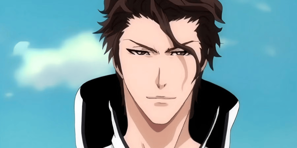 A close up of Sousuke Aizen in Bleach.