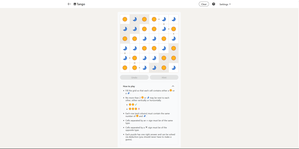 A screenshot of the Linkedin Tango.