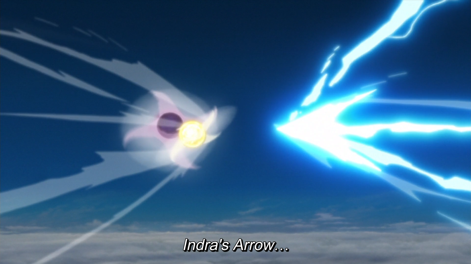 Indra's Arrow during the duel of Naruto and Sasuke from Naruto Shippuden. 