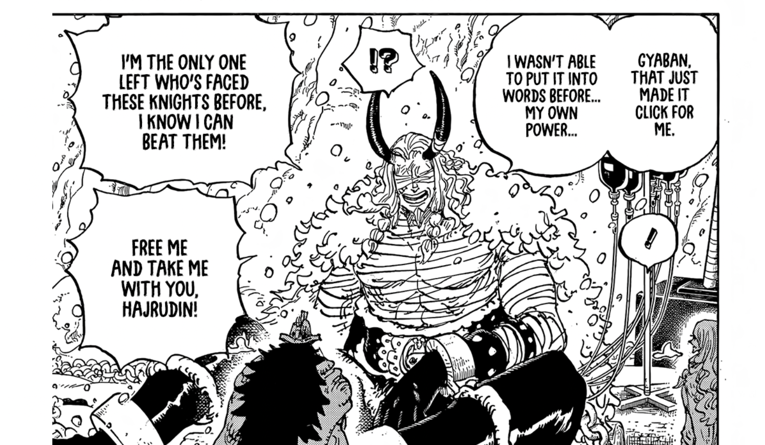 Loki nói với Harjudin rằng anh đã đối mặt với Hiệp sĩ của Chúa và có thể đánh bại họ trong One Piece.