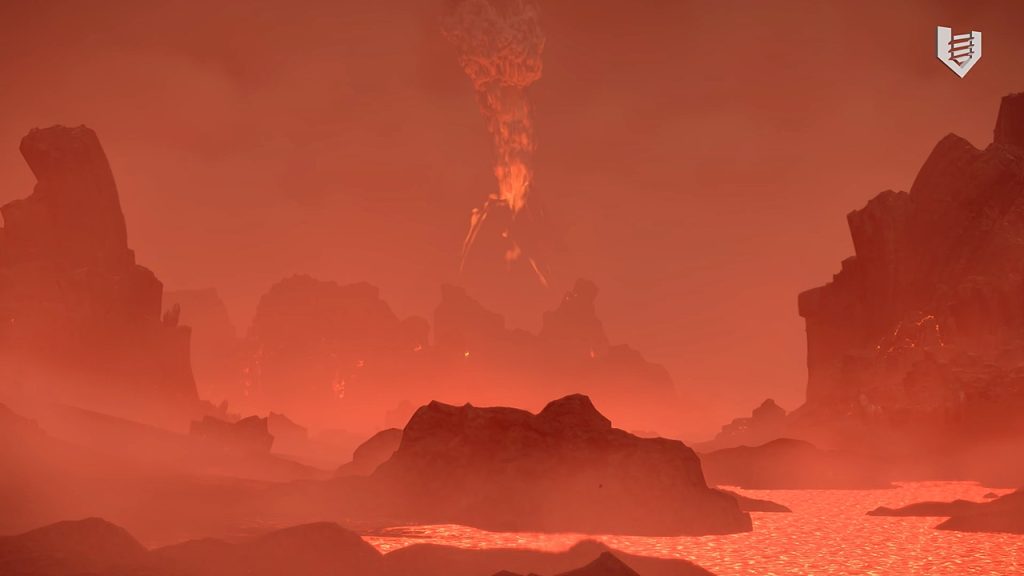 Helldivers 2 screenshot from the Magma Worlds trailer giving players a glimpse of what awaits them in the latest update. 